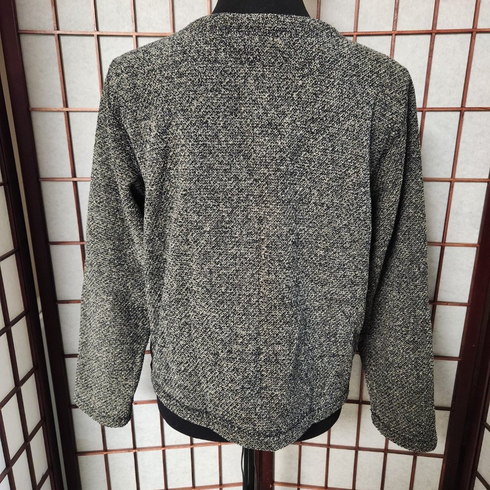 LL Bean Black & White Marled Knit Cardigan Size M - Picture 2 of 3